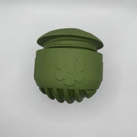 Hondenspeelgoed Snuffel & Snack Bal 9,7×9,8 cm – Natuurlijk Rubber Olijfgroen - Hebbr