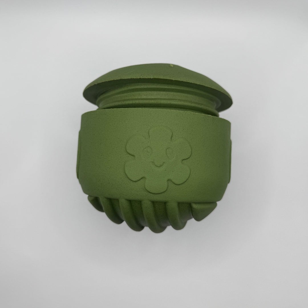 Hondenspeelgoed Snuffel & Snack Bal 9,7×9,8 cm – Natuurlijk Rubber Olijfgroen - Hebbr