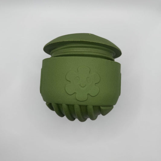 Hondenspeelgoed Snuffel & Snack Bal 9,7×9,8 cm – Natuurlijk Rubber Olijfgroen - Hebbr