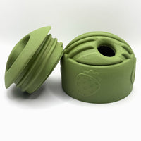 Hondenspeelgoed Snuffel & Snack Bal 9,7×9,8 cm – Natuurlijk Rubber Olijfgroen - Hebbr