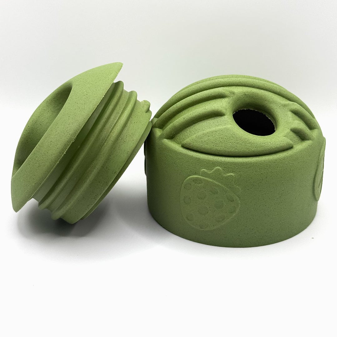 Hondenspeelgoed Snuffel & Snack Bal 9,7×9,8 cm – Natuurlijk Rubber Olijfgroen - Hebbr