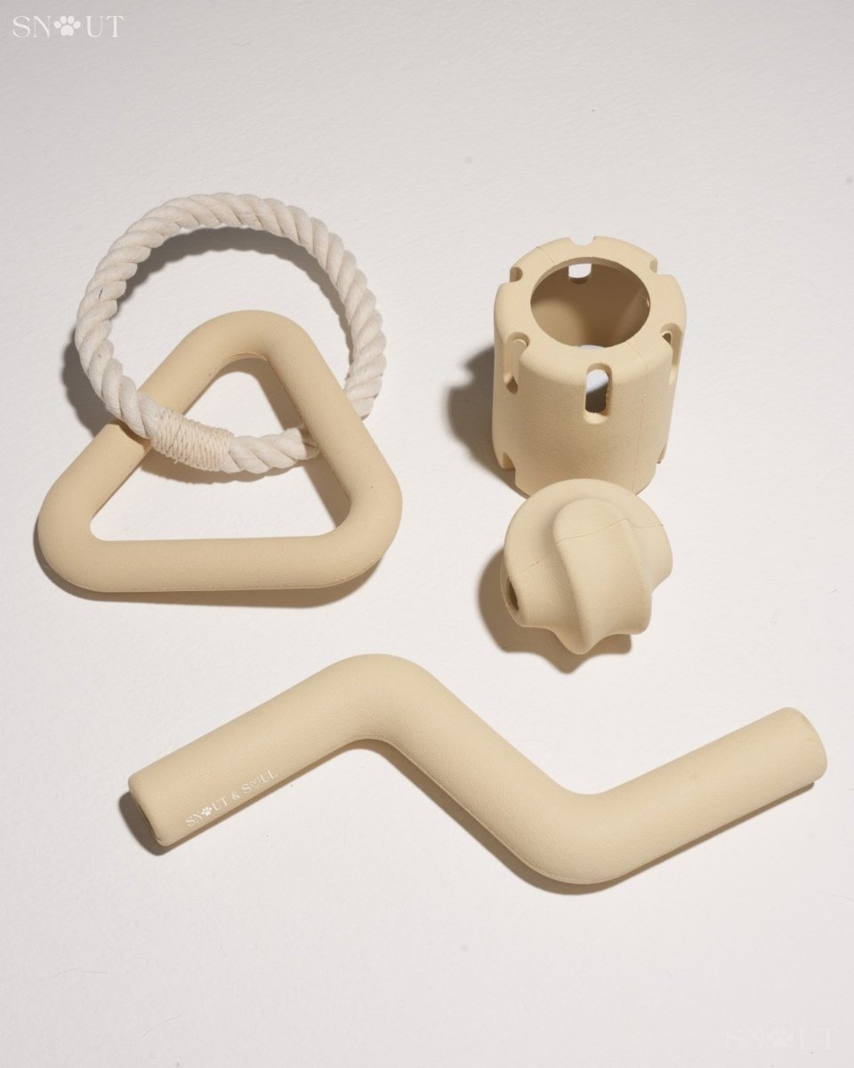 Hondenspeelset met Triangle Rope en Twisty Ball – Interactief Spel voor Honden - Hebbr