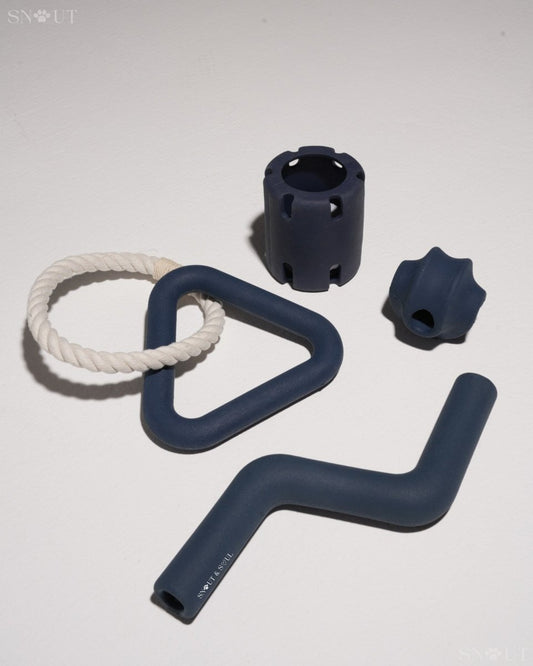 Hondenspeelset met Triangle Rope en Twisty Ball – Interactief Spel voor Honden - Hebbr