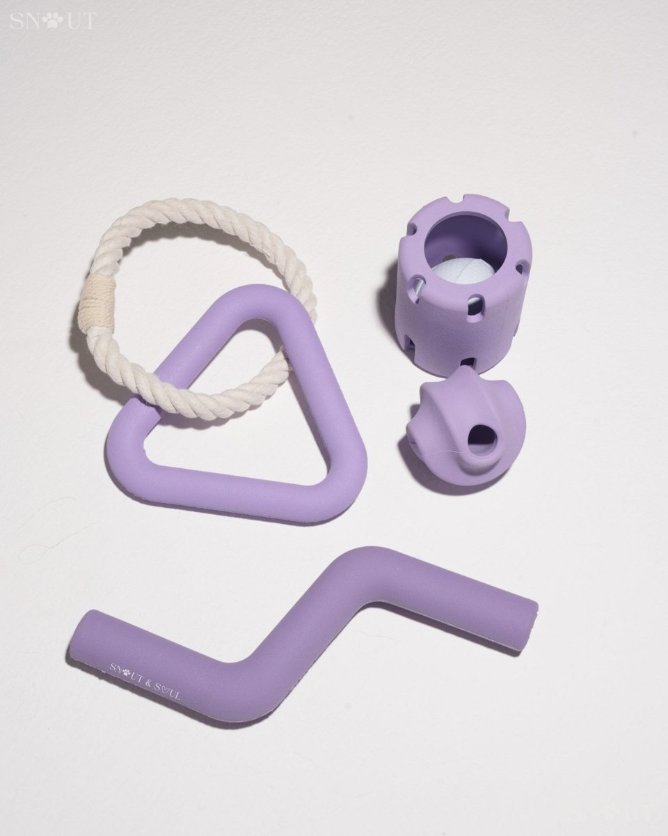 Hondenspeelset met Triangle Rope en Twisty Ball – Interactief Spel voor Honden - Hebbr