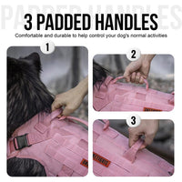 Hondentuig M 1000D Nylon – Zonder Trekkracht, Drie Handgrepen Zwart - Hebbr