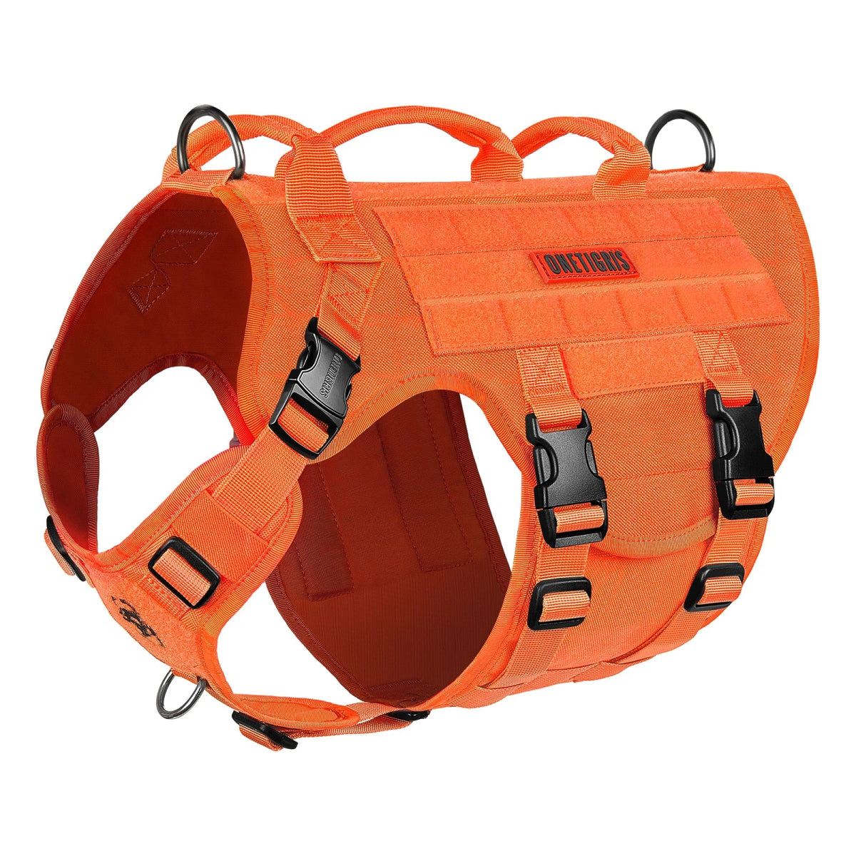 Hondentuig M 1000D Nylon – Zonder Trekkracht, Drie Handgrepen Zwart - Hebbr