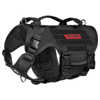 Hondentuig M 1000D Nylon – Zonder Trekkracht, Drie Handgrepen Zwart - Hebbr