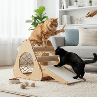 Houten Klimrek voor Katten - Duurzaam, Multifunctioneel & Slijtvast - Hebbr