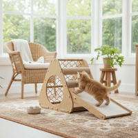 Houten Klimrek voor Katten - Duurzaam, Multifunctioneel & Slijtvast - Hebbr