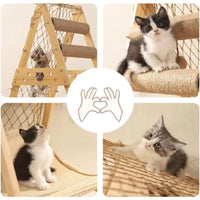 Houten Klimtoren voor Katten - Duurzaam, Multifunctioneel & Slijtvast - Hebbr