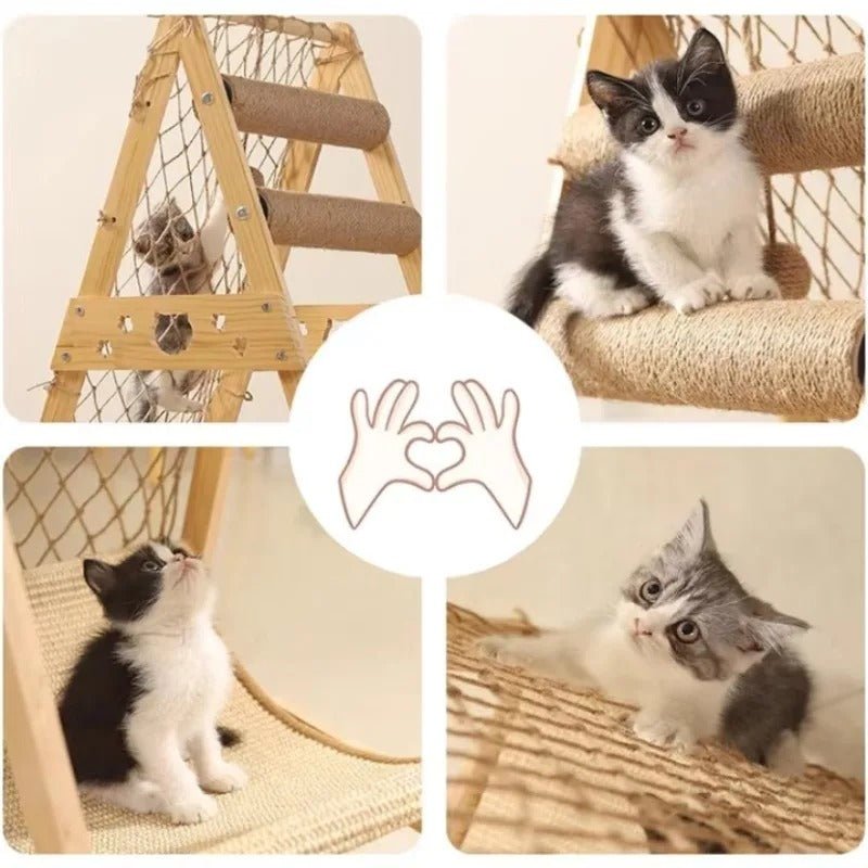 Houten Klimtoren voor Katten - Duurzaam, Multifunctioneel & Slijtvast - Hebbr