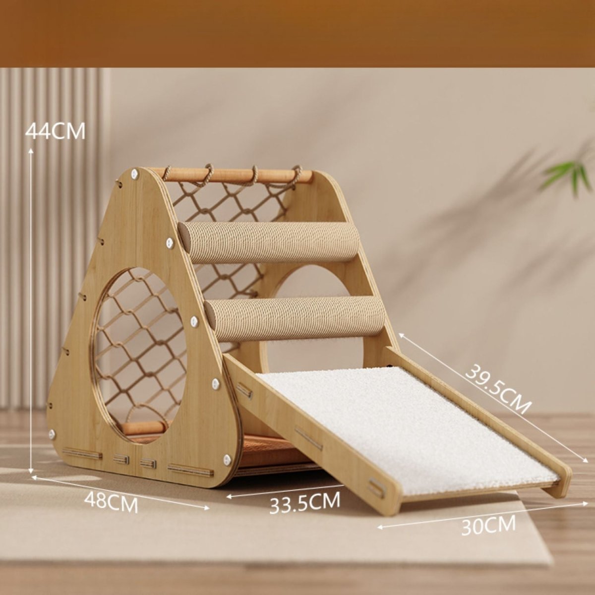 Houten Klimtoren voor Katten - Duurzaam, Multifunctioneel & Slijtvast - Hebbr