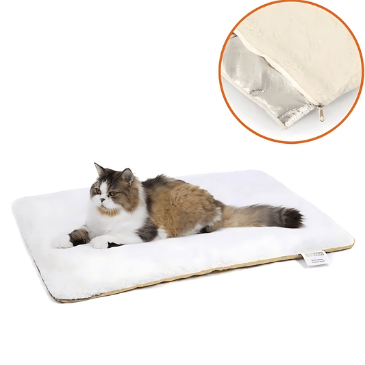 Huisdierendeken 60×45 cm – Zelfverwarmend voor Kleine en Middelgrote Huisdieren Beige - Hebbr