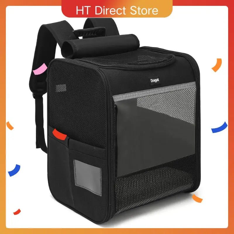 Huisdierrugzak XL 34×40×27 cm – Ademend en Opvouwbaar voor Katten en Honden tot 10 kg - Hebbr