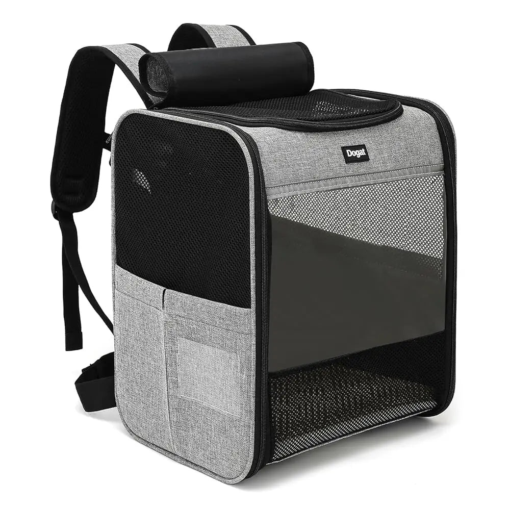 Huisdierrugzak XL 34×40×27 cm – Ademend en Opvouwbaar voor Katten en Honden tot 10 kg - Hebbr