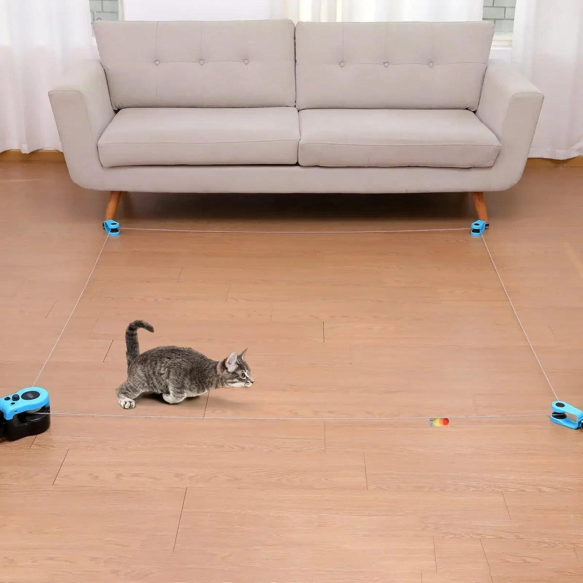 Interactief Katten Speelgoed - Verstelbare Snelheid Kat Loopband voor Binnen met Geluidseffecten - Hebbr