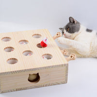 Interactief Katten Speelgoed - Whack - a - Mole van Hout voor Speelse Katten - Hebbr