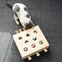 Interactief Katten Speelgoed - Whack - a - Mole van Hout voor Speelse Katten - Hebbr