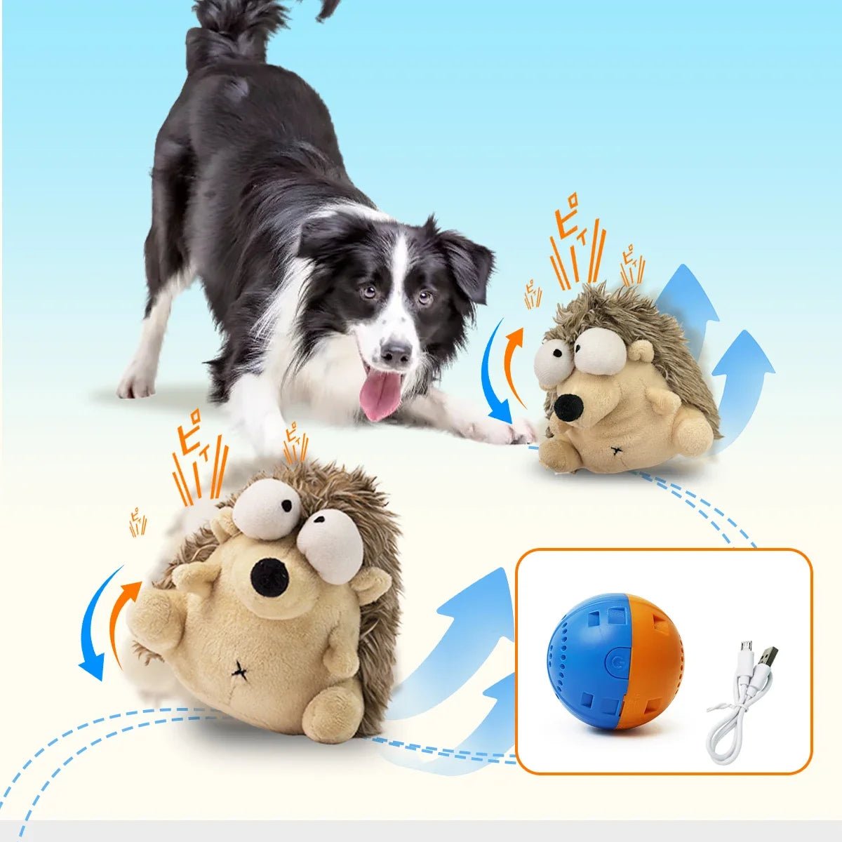 Interactief Pluche Hondenspeelgoed - Dansende Bal voor Kleine Honden, Kauwspeeltje en Speelgoed - Hebbr
