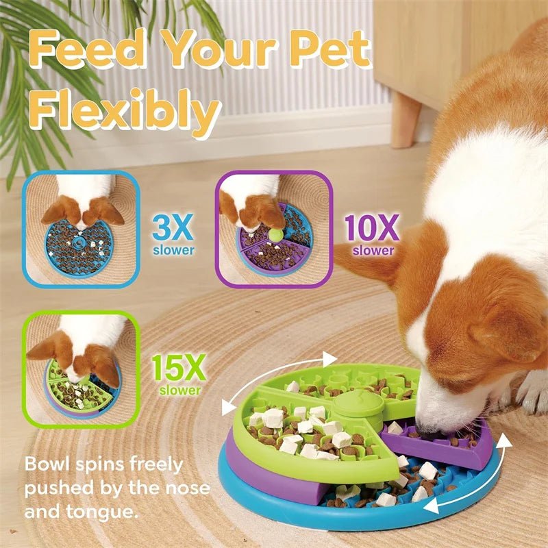Interactieve Honden Puzzel Voerbak met 3 Lagen - Antistress Slow Feeder voor Honden, Antislip, 26 cm - Hebbr