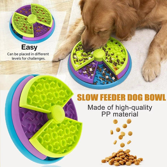 Interactieve Honden Puzzel Voerbak met 3 Lagen - Antistress Slow Feeder voor Honden, Antislip, 26 cm - Hebbr