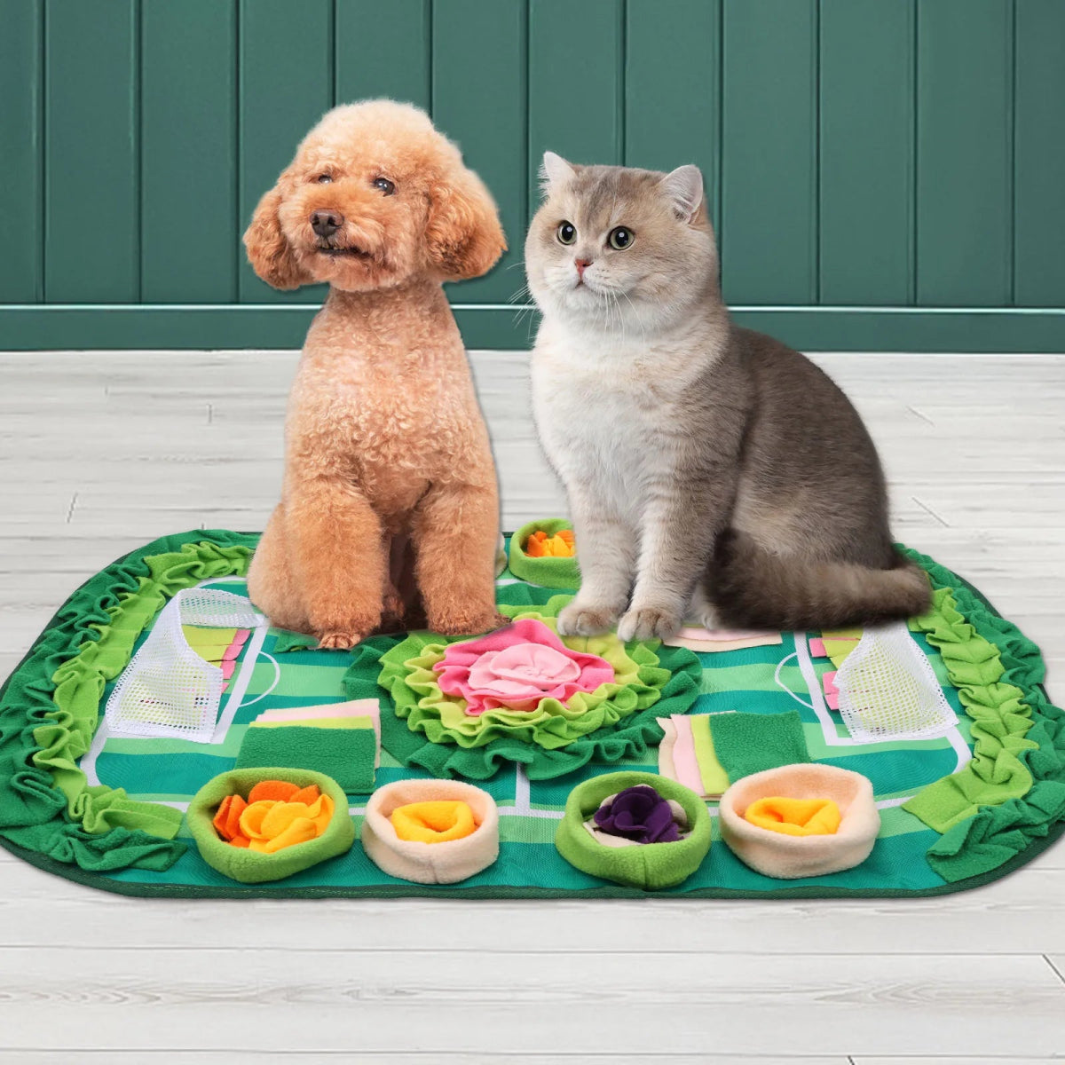 Interactieve Snuffelmat Hond en Kat - Duurzaam Voedings - en Training Pad 77 x 50 cm - Hebbr