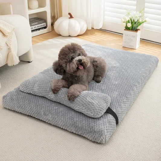 Kalmerend Hondenbed van Pluche voor Grote Honden – Wasbare Hoes en Antislip Onderkant - Hebbr