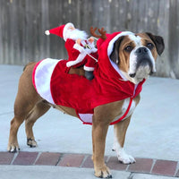 Karo Kerstman Hondenkostuum | Verstelbaar, Ademend Katoen voor Kleine tot Grote Honden en Katten - Hebbr