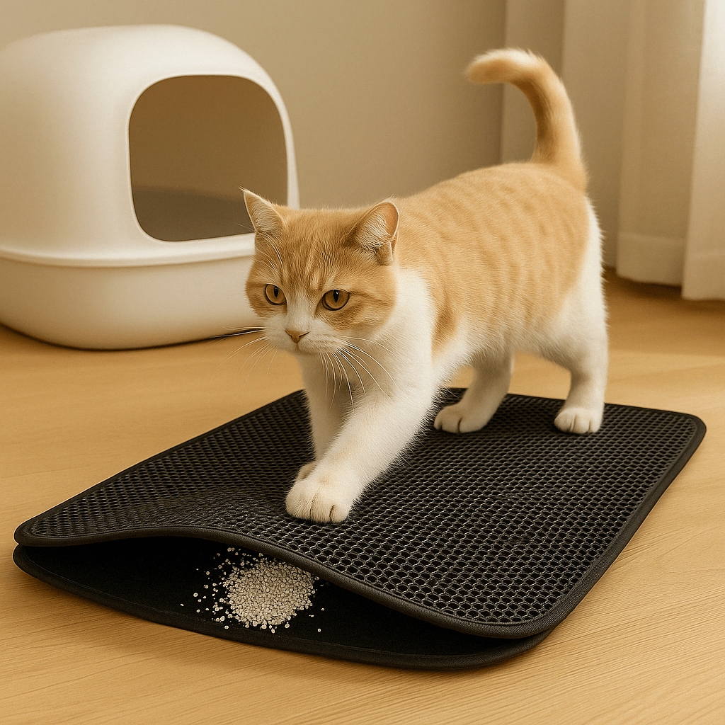 Kattenbakmat Waterdicht met Antislip – Grote Kattenbak Mat voor Schone Vloer - Hebbr