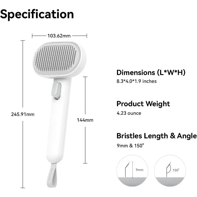 Kattenborstel voor Lange en Korte Haren - Ergonomisch Ontwerp voor Gezonde Vacht en Massagefunctie - Hebbr