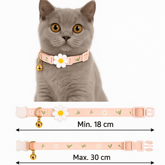 Kattenhalsband met AirTag houder en GPS - tracking - Verstelbaar en ademend ontwerp - Hebbr