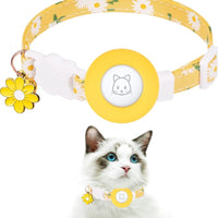 Kattenhalsband met AirTag houder en GPS - tracking - Verstelbaar en ademend ontwerp - Hebbr