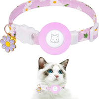 Kattenhalsband met AirTag houder en GPS - tracking - Verstelbaar en ademend ontwerp - Hebbr