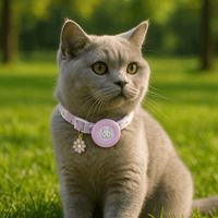 Kattenhalsband met AirTag houder en GPS - tracking - Verstelbaar en ademend ontwerp - Hebbr