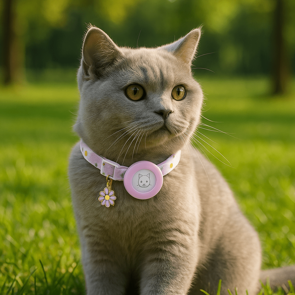 Kattenhalsband met AirTag houder en GPS - tracking - Verstelbaar en ademend ontwerp - Hebbr