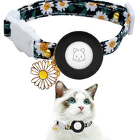 Kattenhalsband met AirTag houder en GPS - tracking - Verstelbaar en ademend ontwerp - Hebbr