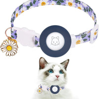 Kattenhalsband met AirTag houder en GPS - tracking - Verstelbaar en ademend ontwerp - Hebbr