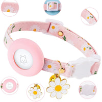 Kattenhalsband met AirTag houder en GPS - tracking - Verstelbaar en ademend ontwerp - Hebbr