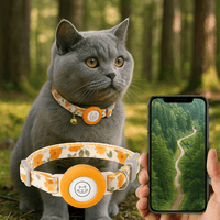Kattenhalsband met AirTag houder en GPS - tracking - Verstelbaar en ademend ontwerp - Hebbr