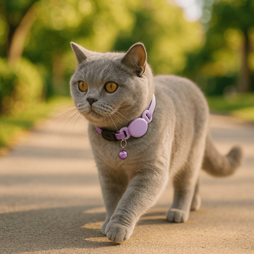 Kattenhalsband met AirTag houder en reflecterende strip - Verstelbaar en comfortabel voor actieve katten - Hebbr