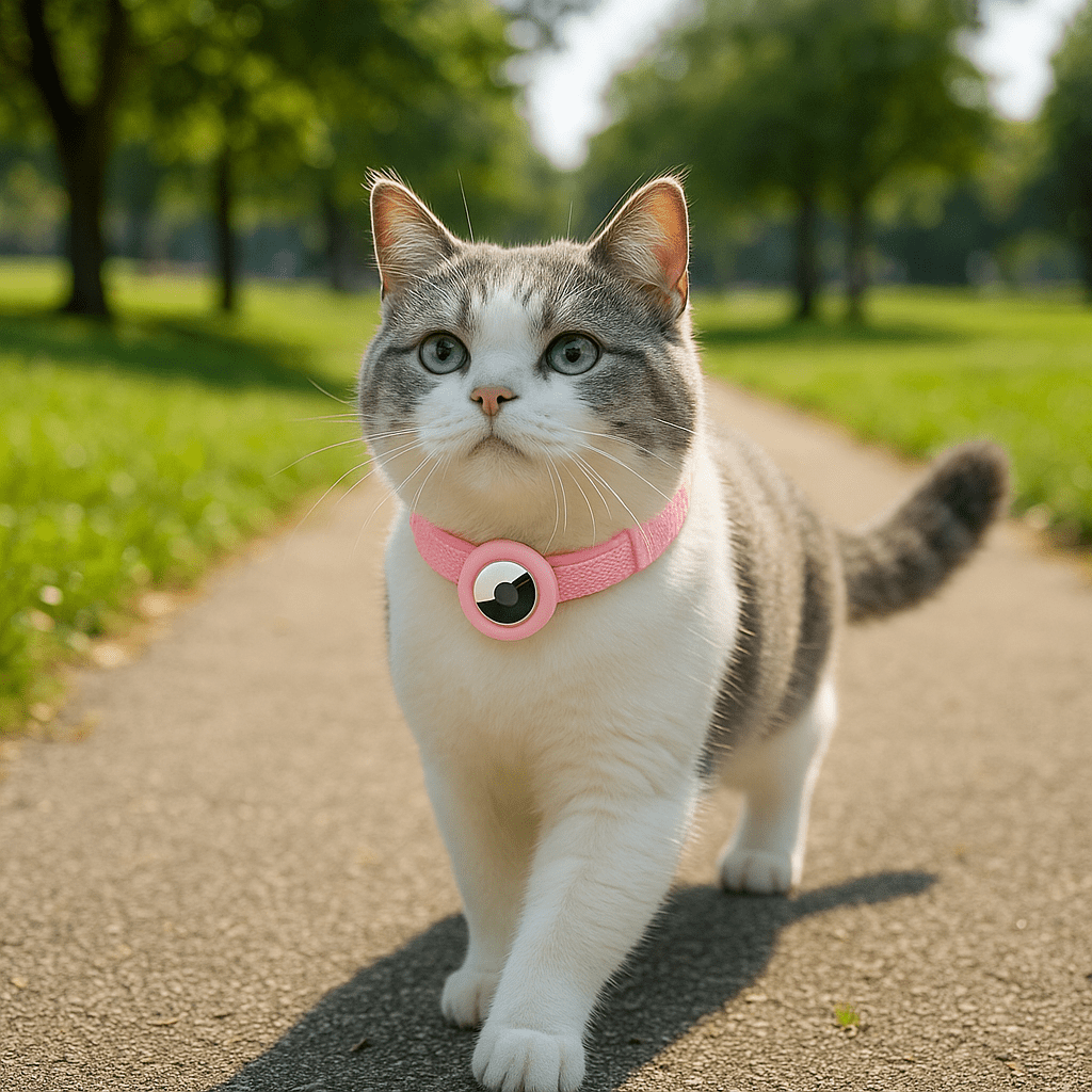 Kattenhalsband met AirTag houder en verstelbare pasvorm - Elastisch en lichtgewicht ontwerp - Hebbr