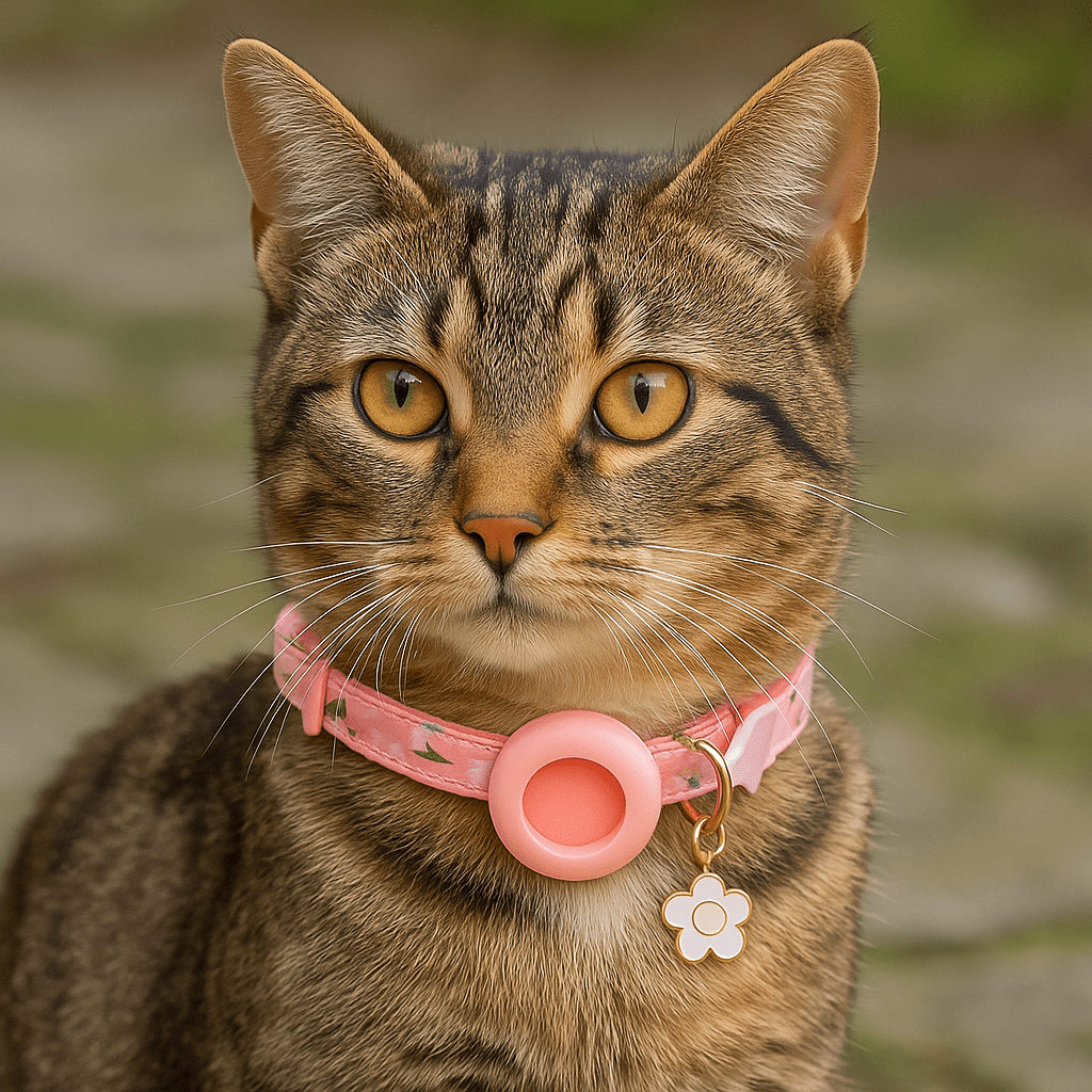 Kattenhalsband met AirTag - houder, verstelbaar en lichtgewicht voor buitengebruik - Hebbr