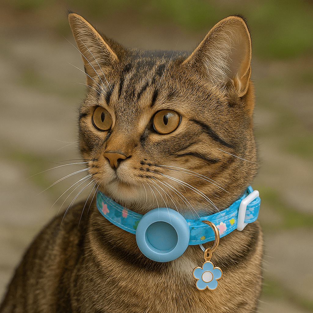 Kattenhalsband met AirTag - houder, verstelbaar en lichtgewicht voor buitengebruik - Hebbr