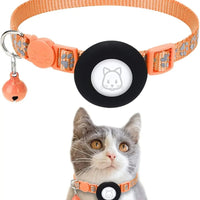 Kattenhalsband met AirTag - houder, verstelbare nylon pasvorm voor katten en kleine honden - Hebbr