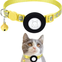 Kattenhalsband met AirTag - houder, verstelbare nylon pasvorm voor katten en kleine honden - Hebbr