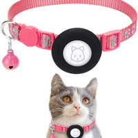 Kattenhalsband met AirTag - houder, verstelbare nylon pasvorm voor katten en kleine honden - Hebbr