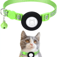 Kattenhalsband met AirTag - houder, verstelbare nylon pasvorm voor katten en kleine honden - Hebbr