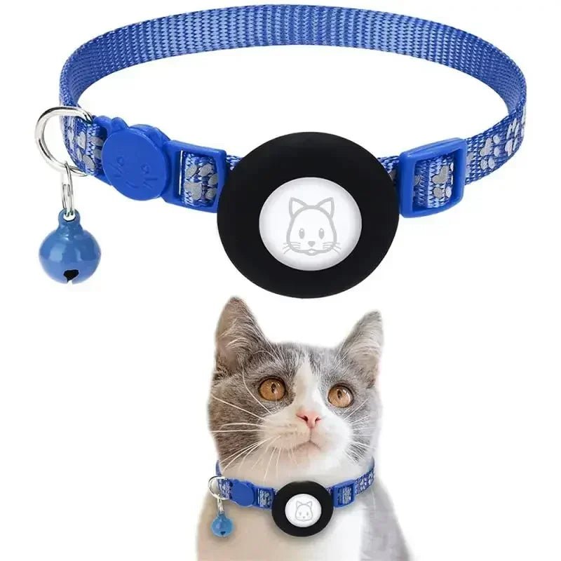 Kattenhalsband met AirTag - houder, verstelbare nylon pasvorm voor katten en kleine honden - Hebbr