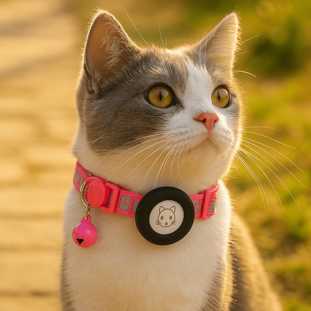 Kattenhalsband met AirTag - houder, verstelbare nylon pasvorm voor katten en kleine honden - Hebbr