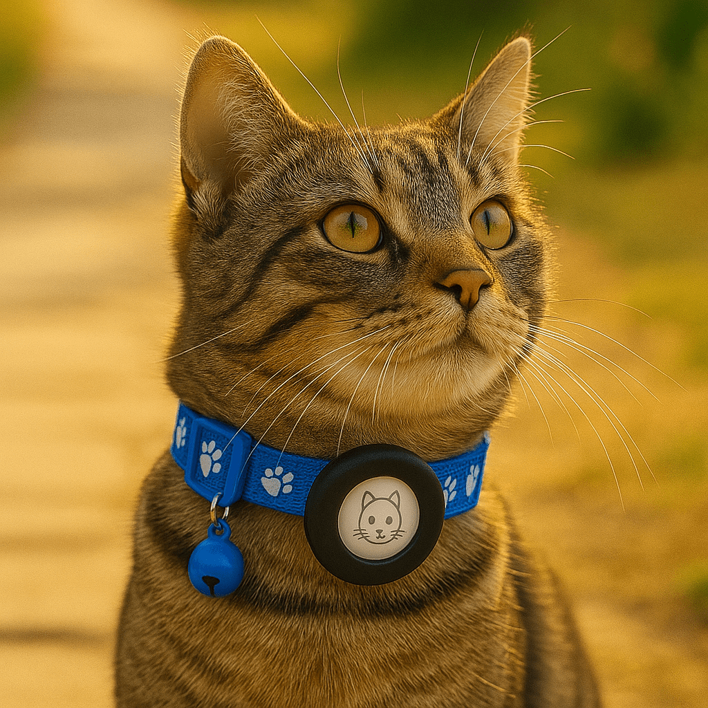 Kattenhalsband met AirTag - houder, verstelbare nylon pasvorm voor katten en kleine honden - Hebbr